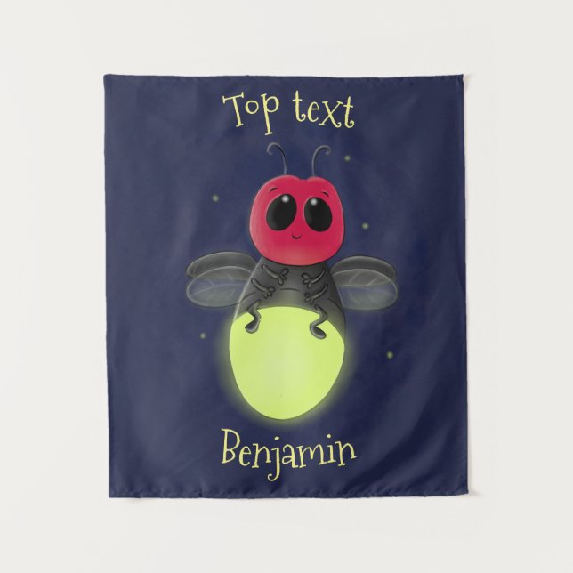 Tapiz Ilustracion personalizado de luciérnaga de bichos  (Anverso)