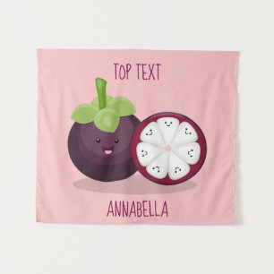 Tapiz Ilustracion personalizado de mangostino morado