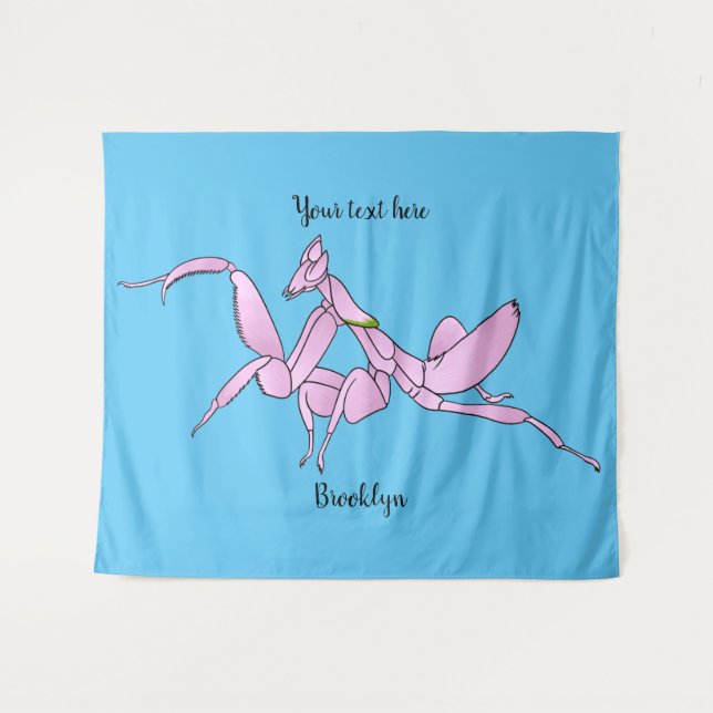 Tapiz Ilustracion personalizado de mantis orquídea (Anverso (horizontal))