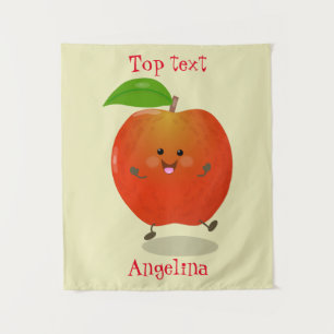 Tapiz Ilustracion personalizado de manzana bailando a la