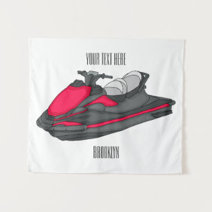 Tapiz Ilustracion personalizado de moto acuática