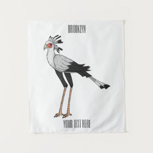 Tapiz Ilustracion personalizado de pájaro de Secretario