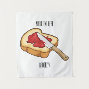Tapiz Ilustracion personalizado de pan y mermelada