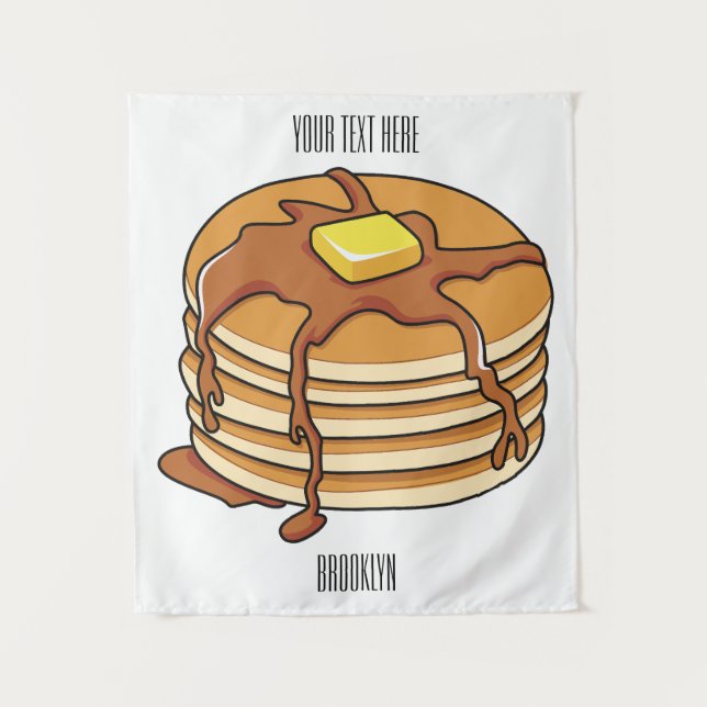Tapiz Ilustracion personalizado de panqueques (Anverso)