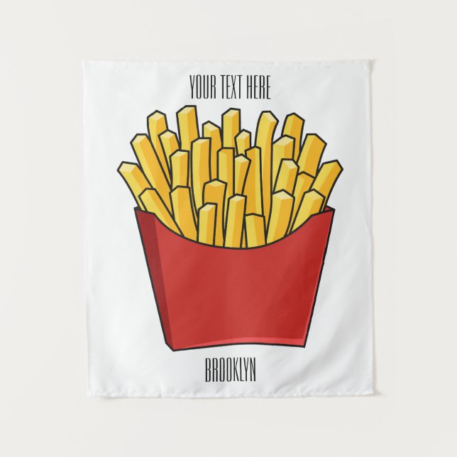 Tapiz Ilustracion personalizado de patatas fritas (Anverso)