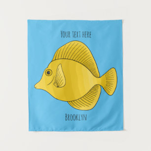 Tapiz Ilustracion personalizado de pescado tango amarill