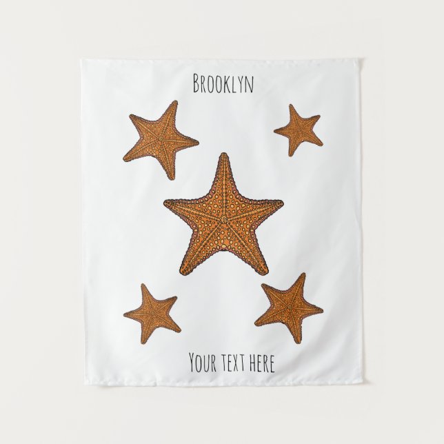 Tapiz Ilustracion personalizado de pez estrella (Anverso)