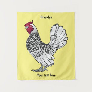 Tapiz Ilustracion personalizado de pollo de Sebright