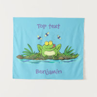 Ilustracion personalizado de rana verde dulce