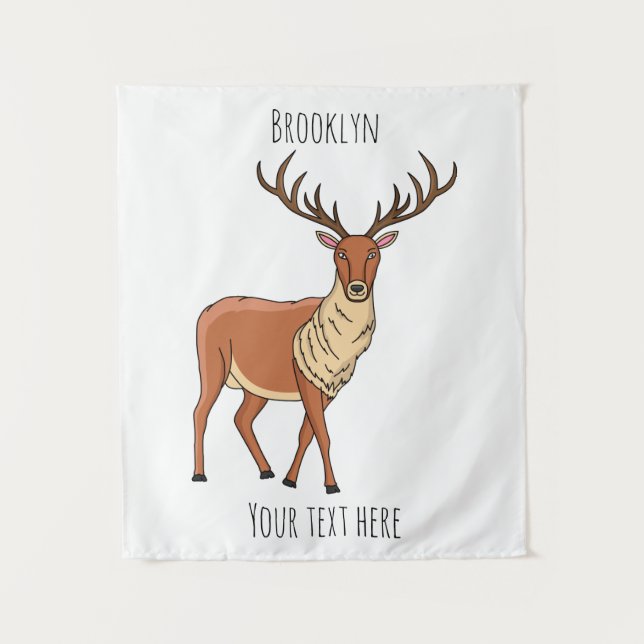 Tapiz Ilustracion personalizado de renos (Anverso)