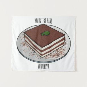 Tapiz Ilustracion personalizado de tarta de Tiramisu