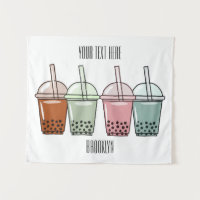 Ilustracion personalizado de té de burbujas