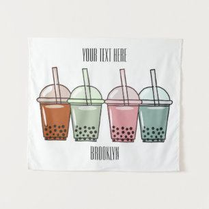 Tapiz Ilustracion personalizado de té de burbujas
