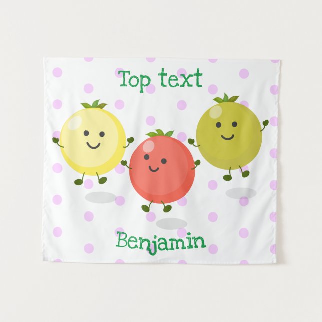 Tapiz Ilustracion personalizado de tomates de cerezo (Anverso (horizontal))