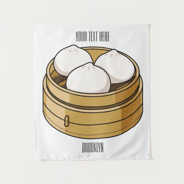 Tapiz Ilustracion personalizado Dim sum (Anverso)