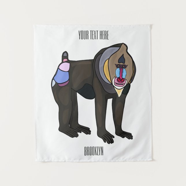 Tapiz Ilustracion personalizado Mandrill (Anverso)