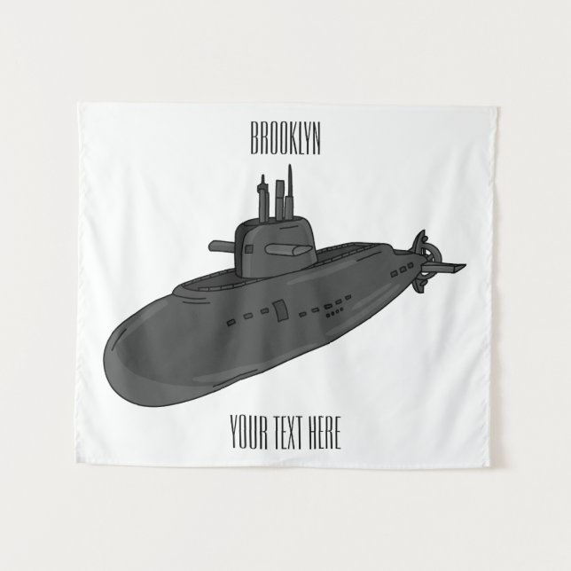 Tapiz Ilustracion personalizado submarino (Anverso (horizontal))