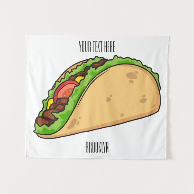 Tapiz Ilustracion personalizado Taco (Anverso (horizontal))