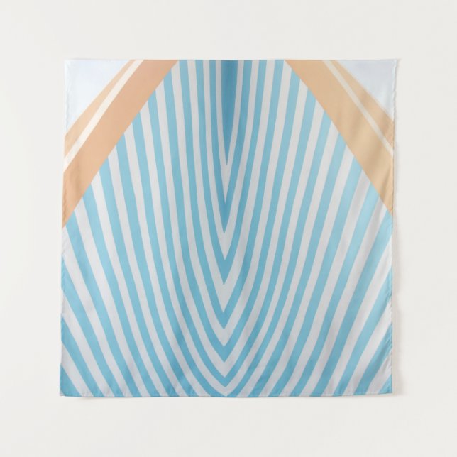 Tapiz Ilustracion rayado blanco y azul (Anverso)