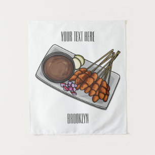 Tapiz Ilustracion Satay personalizado