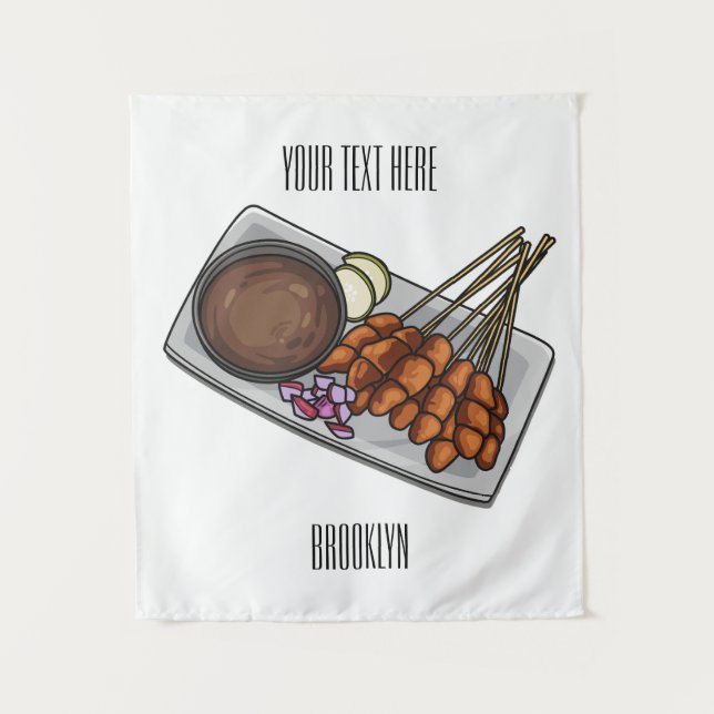 Tapiz Ilustracion Satay personalizado (Anverso)
