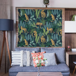 Tapiz Ilustracion selvático Leopard Jungle Seamless