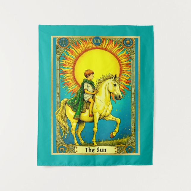 Tapiz Ilustracion Tarot Card, El Sol (Anverso)