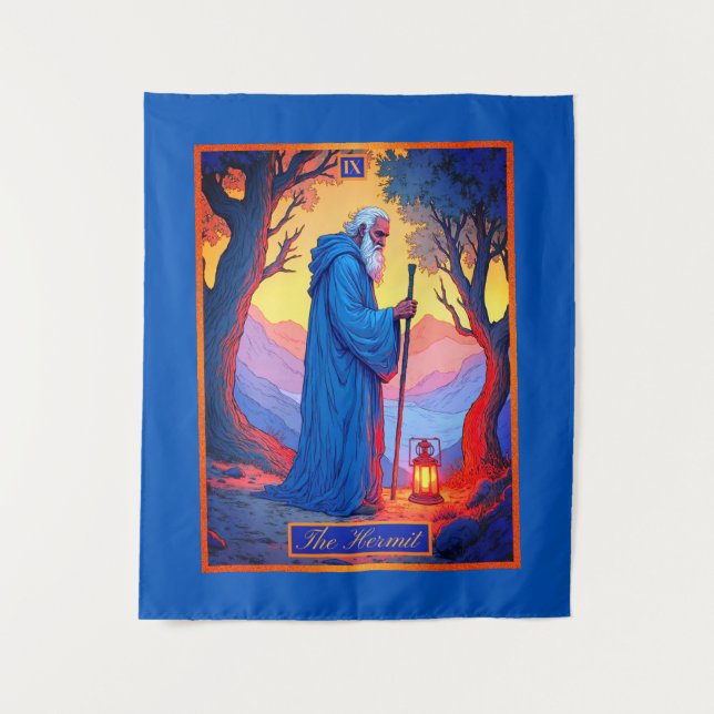 Tapiz Ilustracion Tarot Card, The Hermit (Anverso)