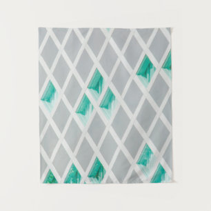 Tapiz Ilustracion verde, blanco y gris