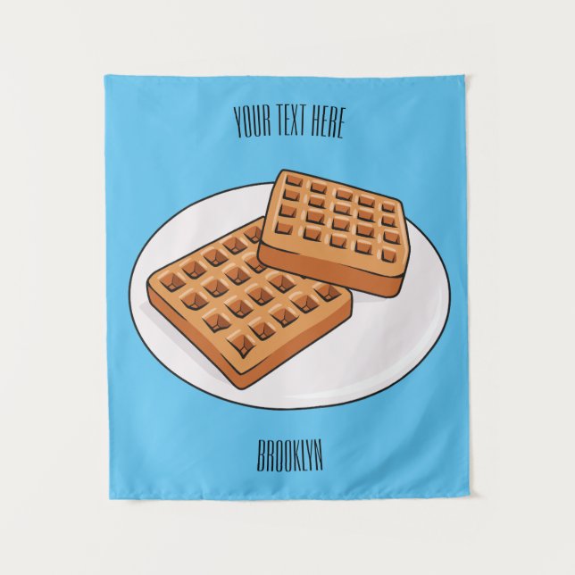 Tapiz Ilustracion Waffle personalizado (Anverso)