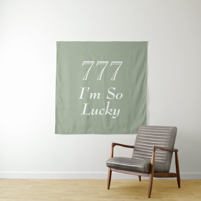 Tapiz I'm So Lucky 777 Angel Number Tapestry (In situ)