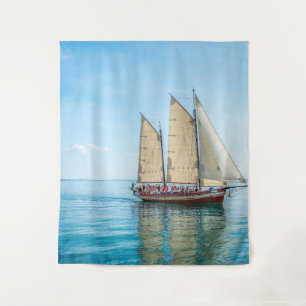 Tapiz Imagen de un barco navegando en el mar de Italia