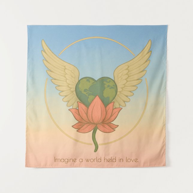 Tapiz Imagina un mundo enamorado (Anverso)