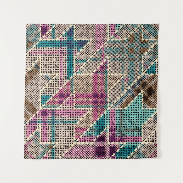 Tapiz Imitation of indian patchwork pattern with texture (Anverso)