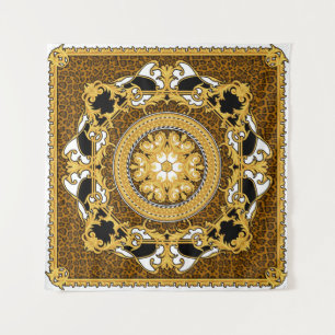 Tapiz Impresión animal Desplazamientos dorados Seda