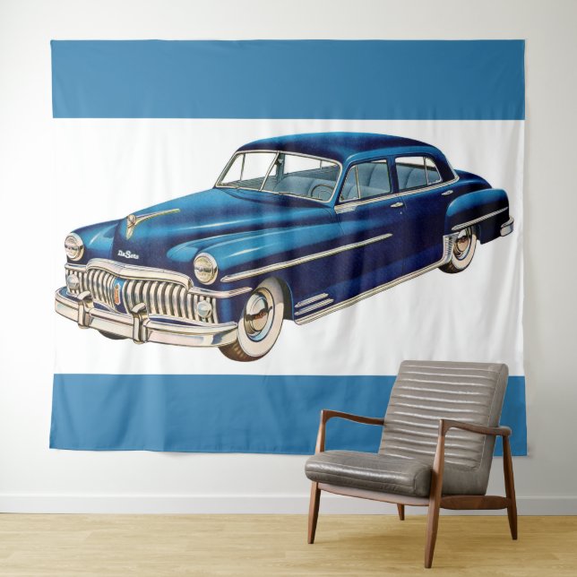 Tapiz Impresión azul DeSoto de 1950 (In situ (horizontal))