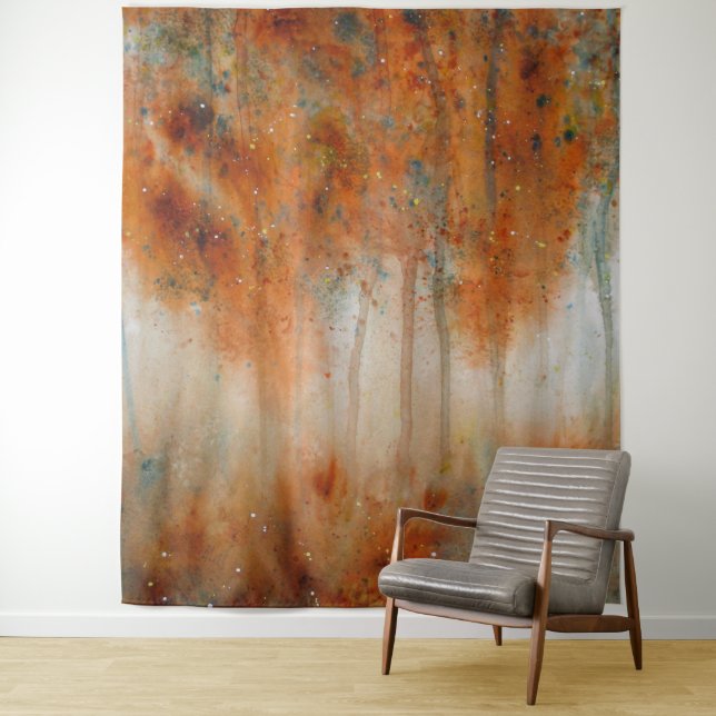 Tapiz Impresión de acuarela por la mañana del otoño (In situ)