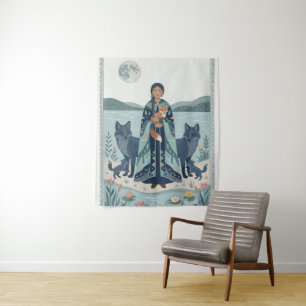Tapiz Impresión de arte de guardiana del lago mística -