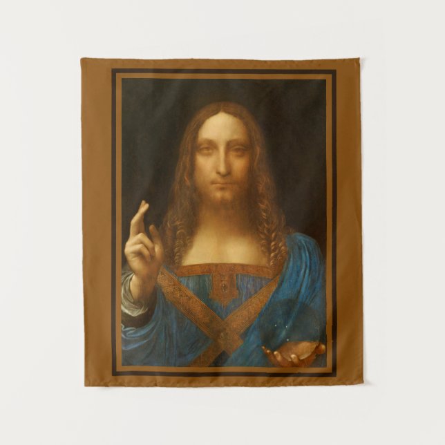 TAPIZ IMPRESIÓN DE BELLA ARTES DE SALVATOR MUNDI (Anverso)