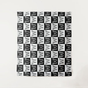 Tapiz Impresión de bloques de control de mariposa blanca