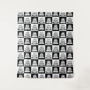 Tapiz Impresión de bloques de control de pasteles blanco