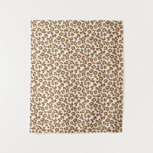 Tapiz Impresión de leopardo de la nieve, beige, Tan y cr