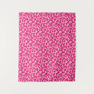 Tapiz Impresión de leopardo en rosa pastel, rosa calient