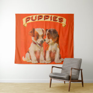 Tapiz impresión de PUPPIES alrededor de 1934