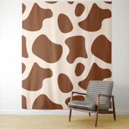 Tapiz Impresión de vaca rosa y marrón