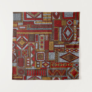 Tapiz Impresión étnica bordada estilo de mosaico