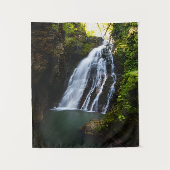 Tapiz Impresionante cascada con resplandor solar (Anverso)