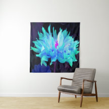 Impresionante Dahlia de Cactus Azul Acuático y Ver