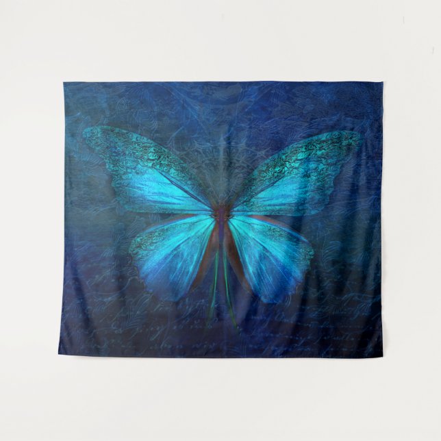 Tapiz Impresionante mariposa azul (Anverso (horizontal))