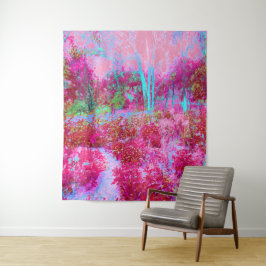 Tapiz Impresionante paisaje de jardines rojos y rosados